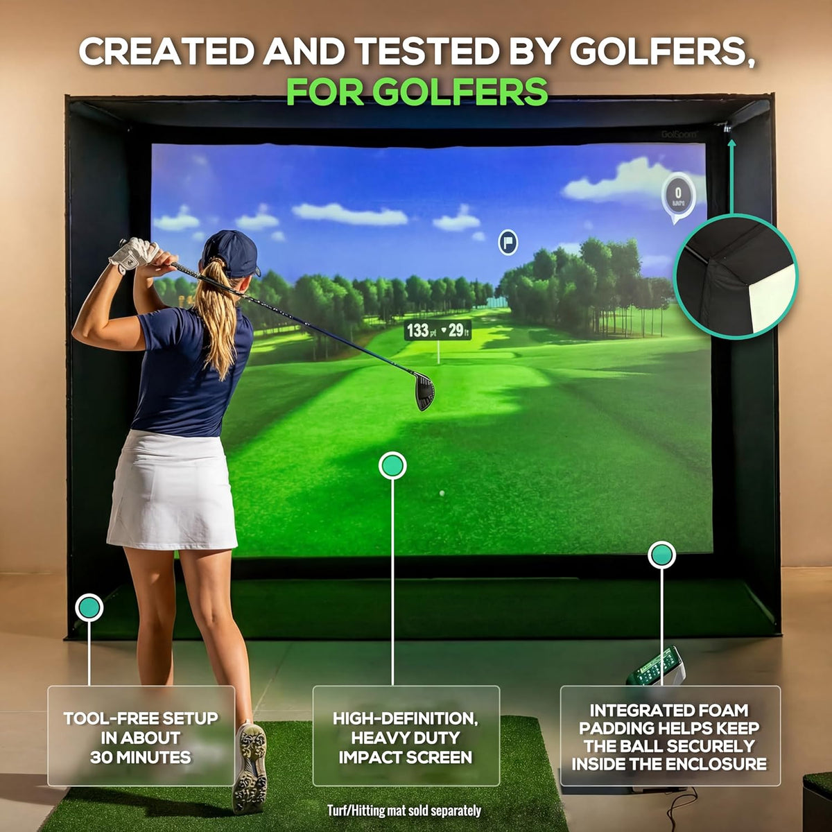 Golf Training Bundle – Golf Simulator Frame + 3G Mini Ring Swing Stabilizer