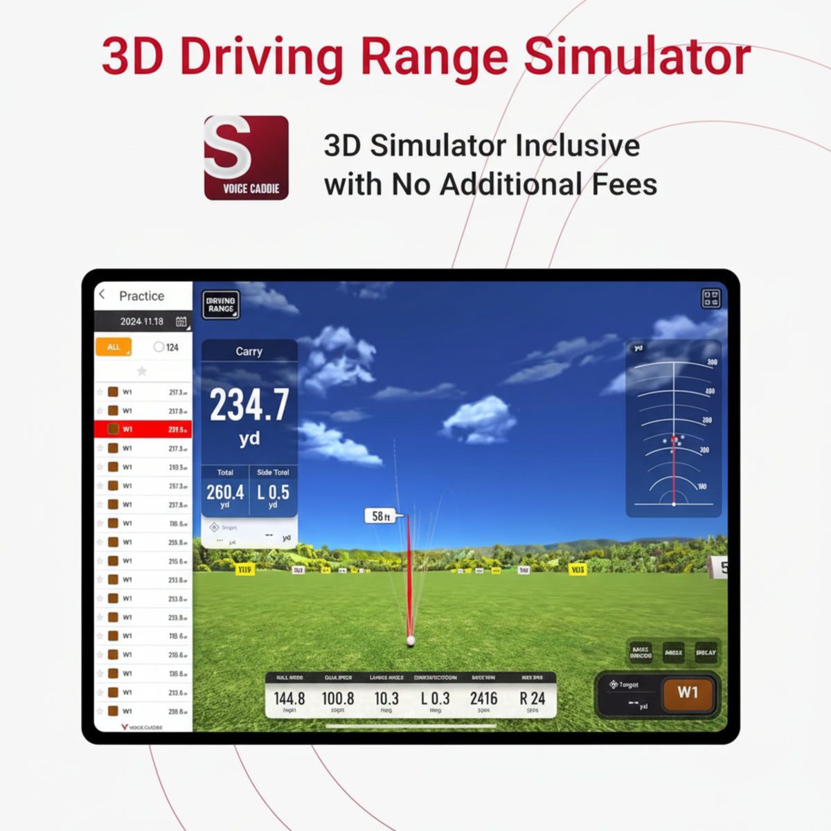SC4 PRO Golf Launch Monitor & 3D Driving Range Simulator for Indoor and Outdoor Use | Portable Golf Swing Analyzer & Golf Tracker with Built-In Screen | No Fees