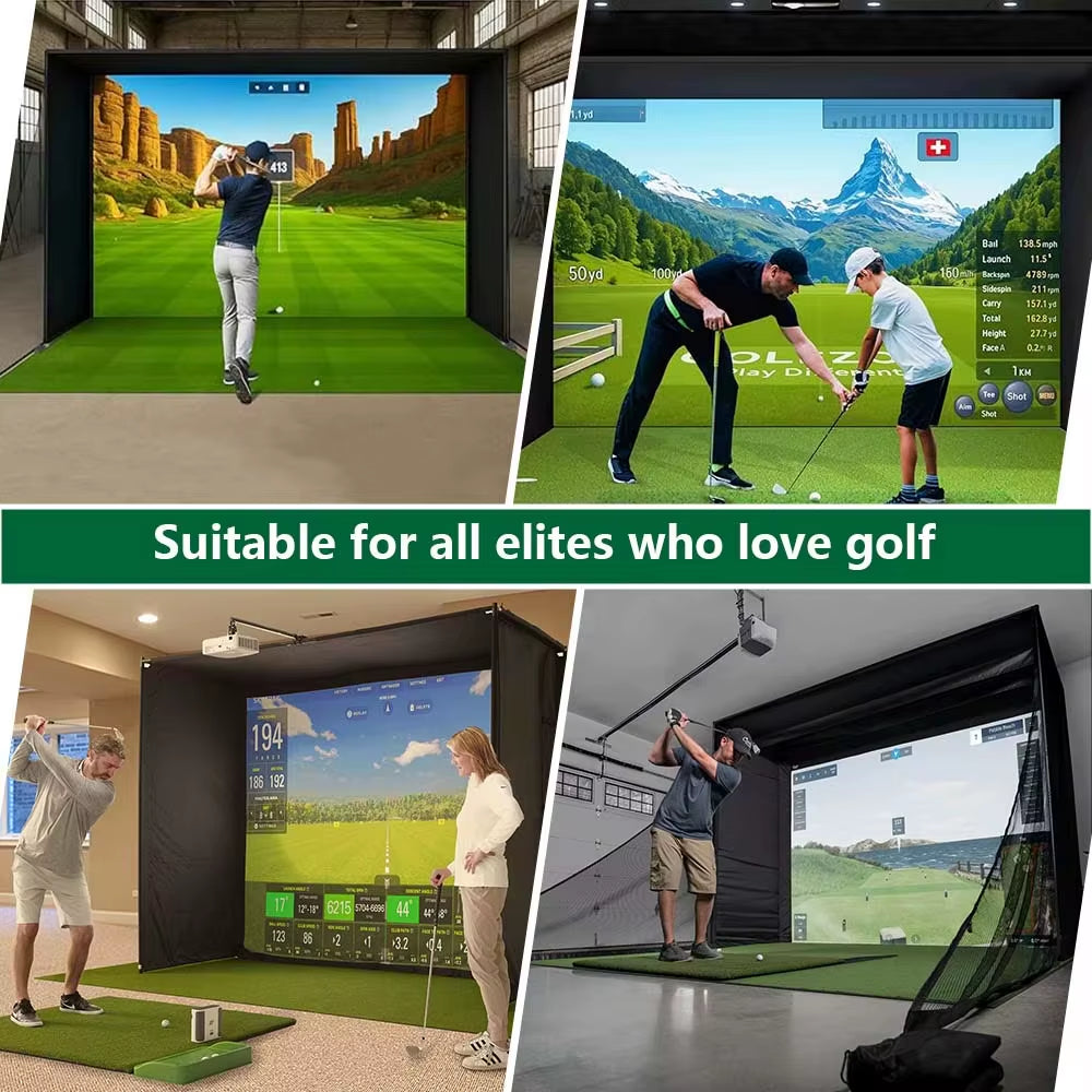 Stock 13Ft Inflatable Golf Simulator Enclosure Indoor/Outdoor Golf Practice Swing Tent with Projection Screen for All Skills