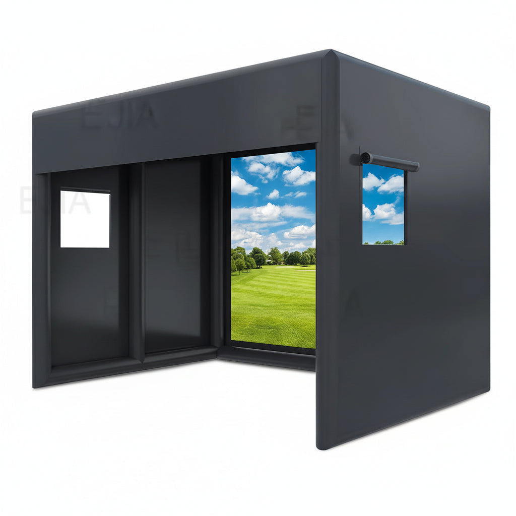 Stock 13 Ft. Inflatable Golf Simulator Enclosure Indoor/Outdoor Golf Practice Swing Tent with Projection Screen for All Skills