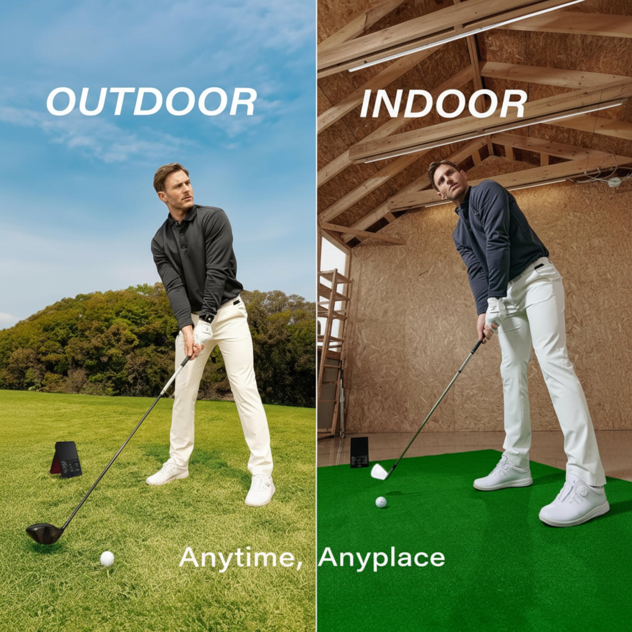 SC4 PRO Golf Launch Monitor & 3D Driving Range Simulator for Indoor and Outdoor Use | Portable Golf Swing Analyzer & Golf Tracker with Built-In Screen | No Fees