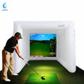 Stock！Inflatable Golf Sim Room Swing Golf Practice Cage with Built-In Fan,Oxford Cloth,Golf Simulator Enclosures